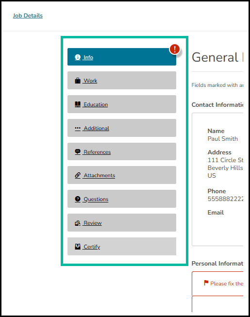 Application steps