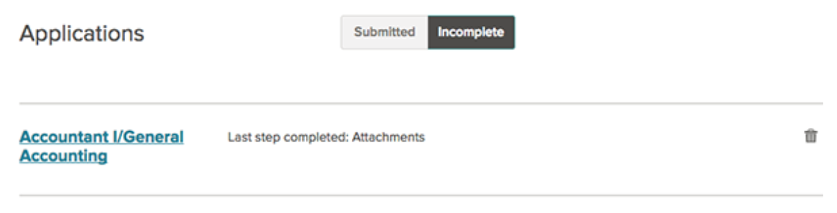 Incomplete applications