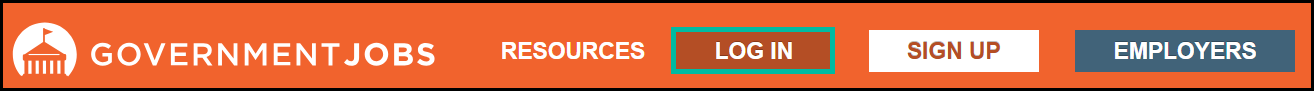 Log In button on GovernmentJobs.com header